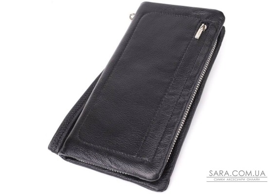 Жіночий шкіряний гаманець-клатч із відділенням під телефон ST Leather 23101 Чорний