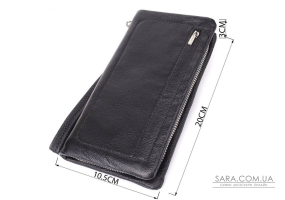 Жіночий шкіряний гаманець-клатч із відділенням під телефон ST Leather 23101 Чорний