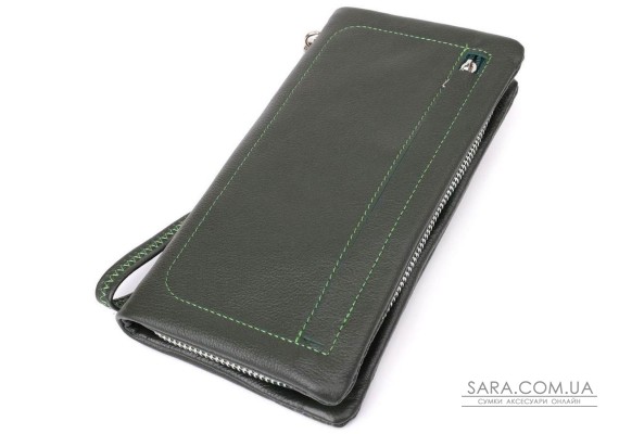 Стильний гаманець для жінок з відділенням під телефон ST Leather 23103 Зелений