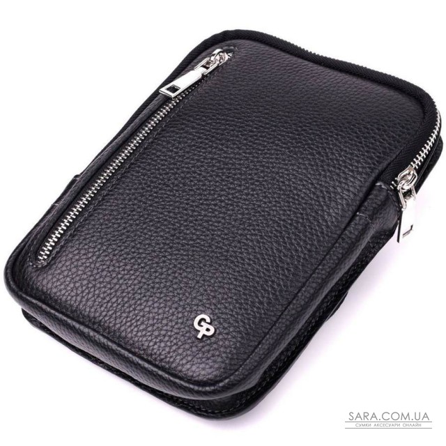 Прямокутна сумка бананка з якісної натуральної шкіри GRANDE PELLE 22877 Чорний Прямокутна сумка бананка з якісної натуральної шкіри GRANDE PELLE 22877 Чорний