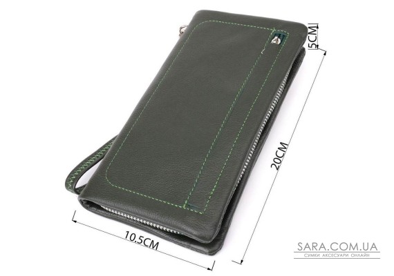 Стильний гаманець для жінок з відділенням під телефон ST Leather 23103 Зелений