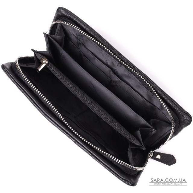 Жіночий шкіряний гаманець-клатч із відділенням під телефон ST Leather 23101 Чорний Жіночий шкіряний гаманець-клатч із відділенням під телефон ST Leather 23101 Чорний