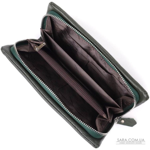 Стильний гаманець для жінок з відділенням під телефон ST Leather 23103 Зелений Стильний гаманець для жінок з відділенням під телефон ST Leather 23103 Зелений