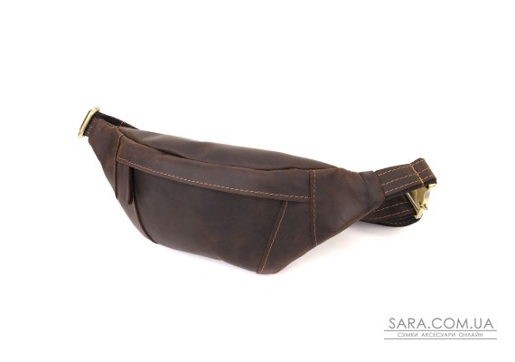 Зручна сумка-бананка для чоловіків із натуральної вінтажної шкіри Shvigel 23121 Коричневий