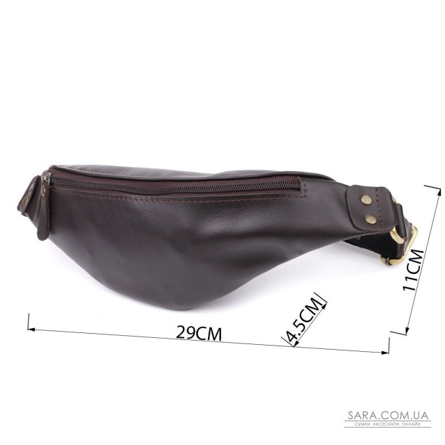 Бананка для чоловіків з гладкої натуральної шкіри Shvigel 23135 Коричневий Бананка для чоловіків з гладкої натуральної шкіри Shvigel 23135 Коричневий