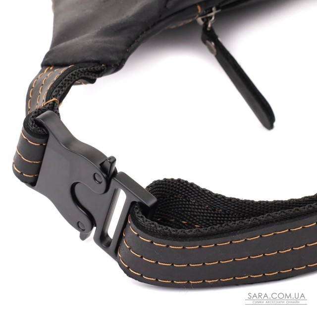 Стильна сумка-бананка для чоловіків із натуральної вінтажної шкіри Shvigel 23120 Чорний Стильна сумка-бананка для чоловіків із натуральної вінтажної шкіри Shvigel 23120 Чорний