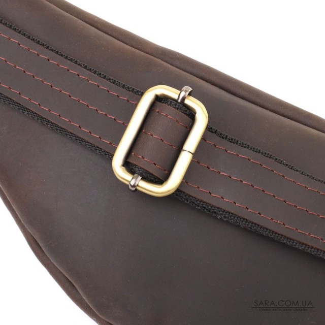 Стильна чоловіча бананка з натуральної вінтажної шкіри Shvigel 23130 Коричневий Стильна чоловіча бананка з натуральної вінтажної шкіри Shvigel 23130 Коричневий