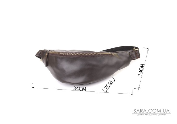 Сумка бананка відмінної якості з гладкої натуральної шкіри Shvigel 23144