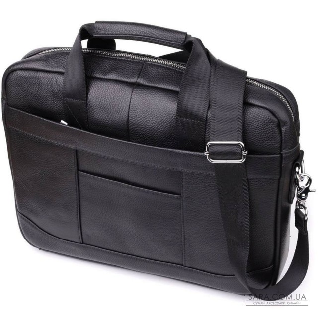 Діловий портфель для чоловіків із натуральної шкіри Vintage 23039 Чорний Діловий портфель для чоловіків із натуральної шкіри Vintage 23039 Чорний