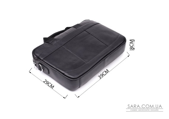 Діловий портфель для чоловіків із натуральної шкіри Vintage 23039 Чорний