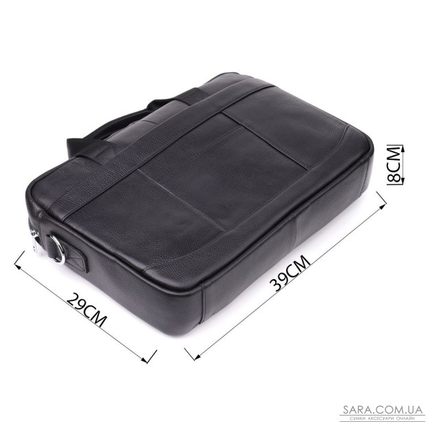 Діловий портфель для чоловіків із натуральної шкіри Vintage 23039 Чорний Діловий портфель для чоловіків із натуральної шкіри Vintage 23039 Чорний