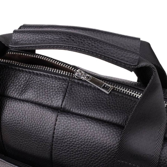 Діловий портфель для чоловіків із натуральної шкіри Vintage 23039 Чорний Діловий портфель для чоловіків із натуральної шкіри Vintage 23039 Чорний