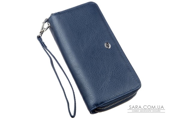 Цікавий жіночий клатч з ремінцем ST Leather 18869 Синій