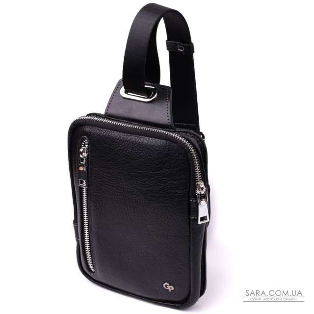 Чоловіча прямокутна сумка бананка із зернистої натуральної шкіри GRANDE PELLE 22879 Чорний Чоловіча прямокутна сумка бананка із зернистої натуральної шкіри GRANDE PELLE 22879 Чорний