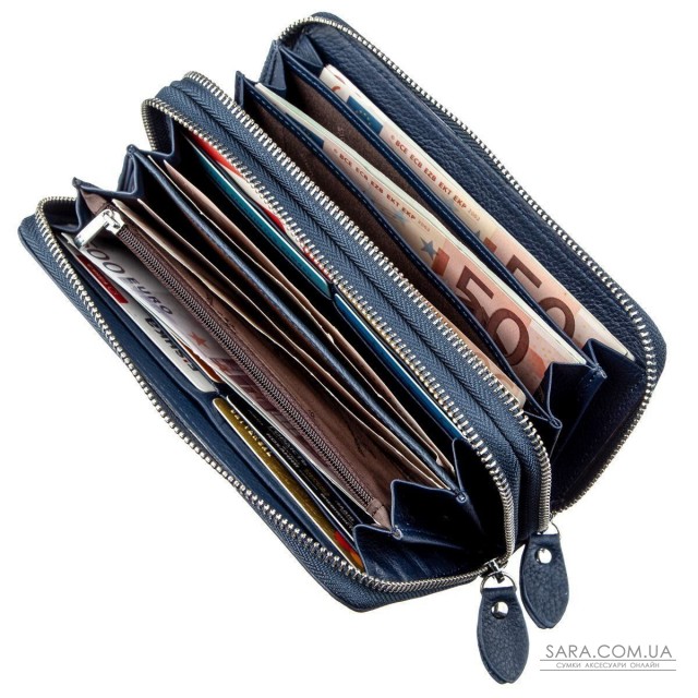 Цікавий жіночий клатч з ремінцем ST Leather 18869 Синій Цікавий жіночий клатч з ремінцем ST Leather 18869 Синій