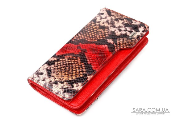 Лаковане портмоне клатч з натуральної шкіри з тисненням під змію CANPELLINI 21541 Різнокольорове