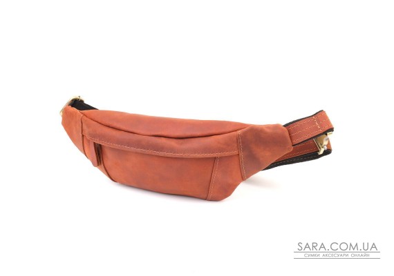 Практична сумка-бананка для чоловіків із натуральної вінтажної шкіри Shvigel 23122 Рудий