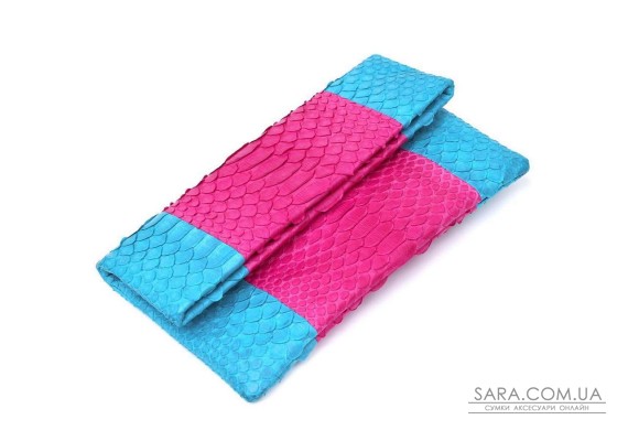Яскравий жіночий клатч Snake Leather sale_14993 Рожевий