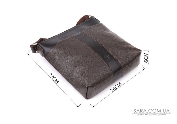 Стильна сумка через плече для чоловіків із натуральної шкіри GRANDE PELLE 22884 Коричневий