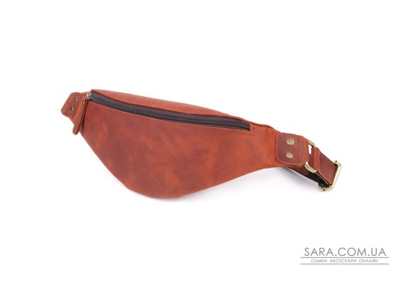 Чоловіча практична бананка з натуральної вінтажної шкіри Shvigel 23131 Рудий