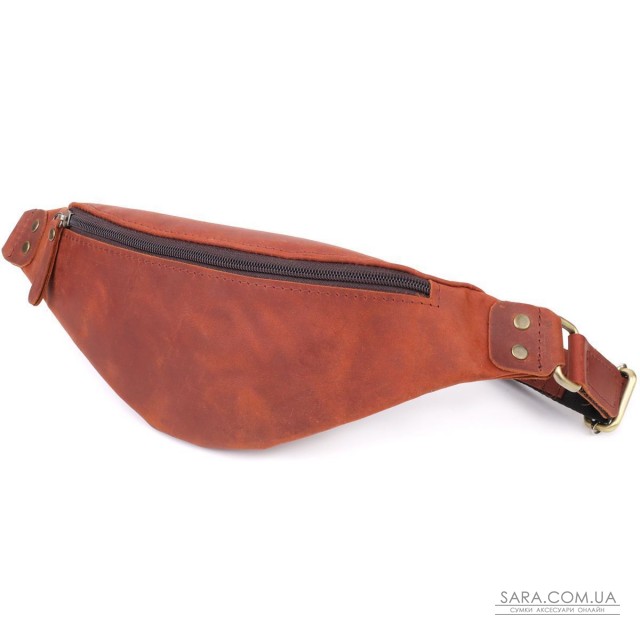 Чоловіча практична бананка з натуральної вінтажної шкіри Shvigel 23131 Рудий Чоловіча практична бананка з натуральної вінтажної шкіри Shvigel 23131 Рудий