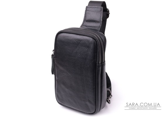 Невелика слінг сумка для чоловіків з натуральної шкіри Vintage sale_15105 Чорний