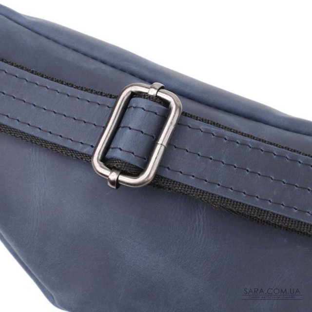 Чоловіча зручна бананка з натуральної вінтажної шкіри Shvigel 23132 Синій Чоловіча зручна бананка з натуральної вінтажної шкіри Shvigel 23132 Синій