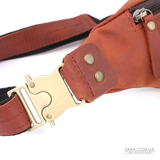 Чоловіча практична бананка з натуральної вінтажної шкіри Shvigel 23131 Рудий Чоловіча практична бананка з натуральної вінтажної шкіри Shvigel 23131 Рудий