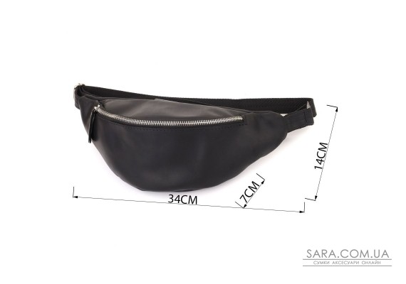 Надійна сумка бананка для чоловіків із вінтажної натуральної шкіри Shvigel 23138 Чорний