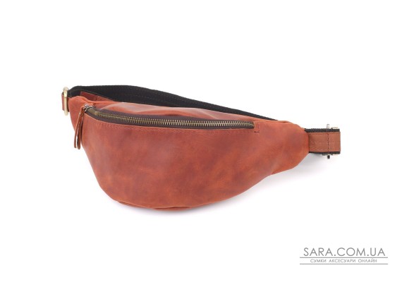 Бананка для чоловіків відмінної якості з натуральної шкіри вінтажної шкіри Shvigel 23140 Рудий