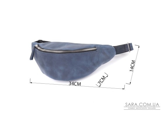 Чоловіча бананка відмінної якості з натуральної шкіри вінтажної Shvigel 23141 Синій