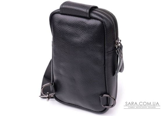 Невелика слінг сумка для чоловіків з натуральної шкіри Vintage sale_15105 Чорний