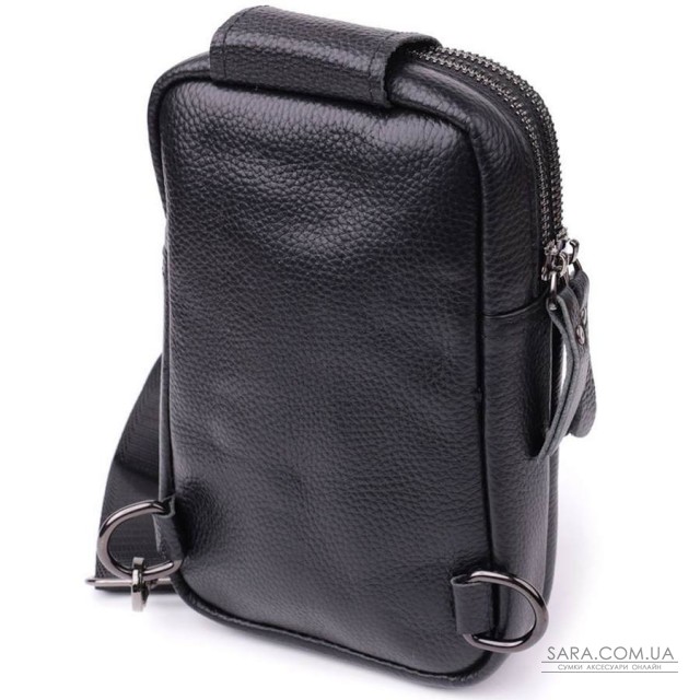 Невелика слінг сумка для чоловіків з натуральної шкіри Vintage sale_15105 Чорний Невелика слінг сумка для чоловіків з натуральної шкіри Vintage sale_15105 Чорний