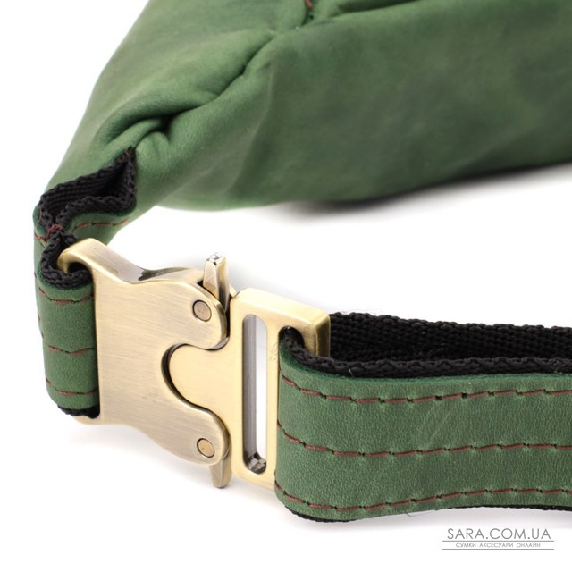 Стильна чоловіча бананка відмінної якості з натуральної шкіри вінтажної шкіри Shvigel 23142 Зелений Стильна чоловіча бананка відмінної якості з натуральної шкіри вінтажної шкіри Shvigel 23142 Зелений