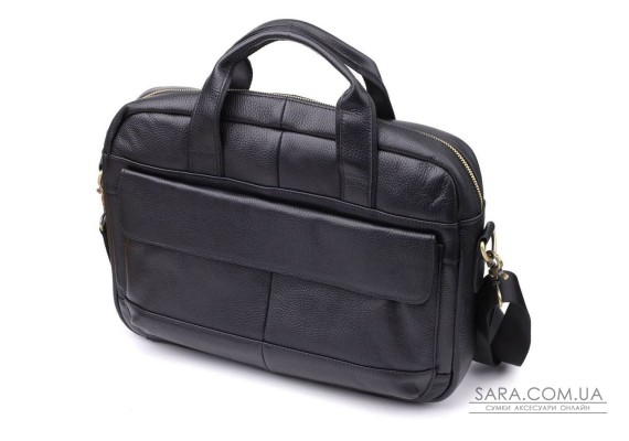 Портфель для чоловіків з натуральної шкіри Vintage 23041 Чорний
