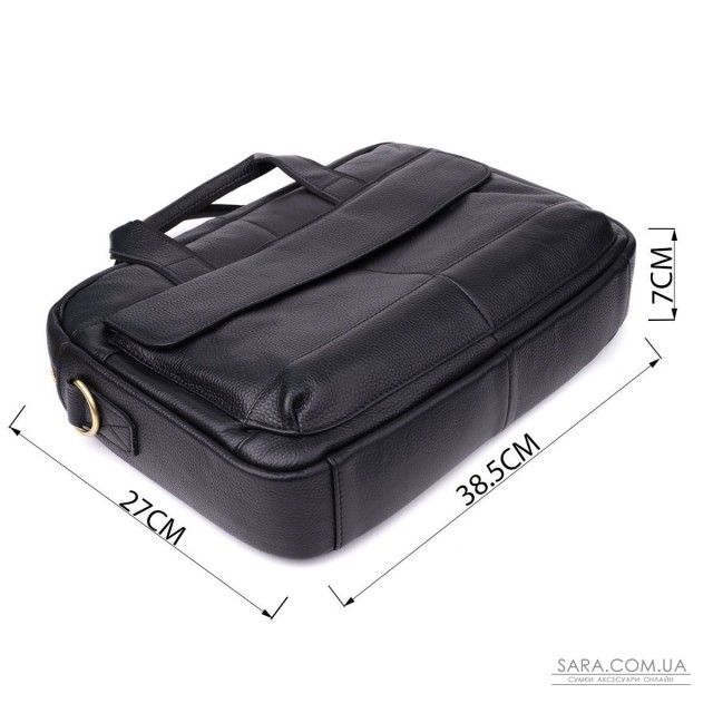 Портфель для чоловіків з натуральної шкіри Vintage 23041 Чорний Портфель для чоловіків з натуральної шкіри Vintage 23041 Чорний