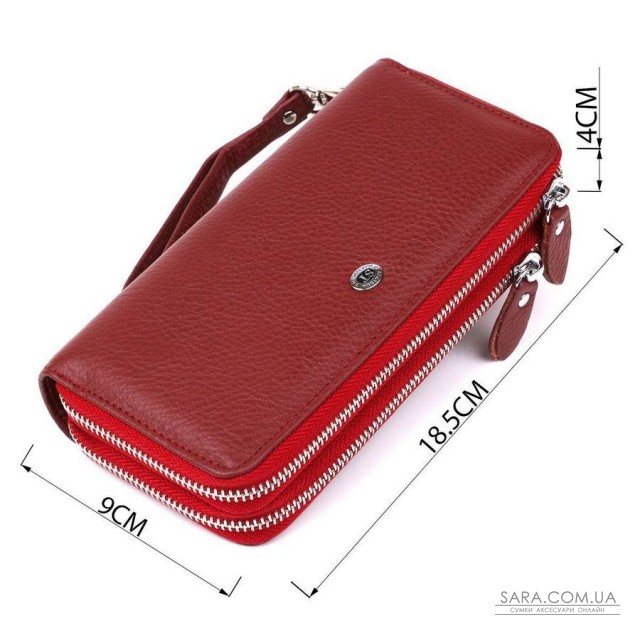 Багатофункціональний гаманець-клатч для жінок ST Leather 18868 Червоний Багатофункціональний гаманець-клатч для жінок ST Leather 18868 Червоний