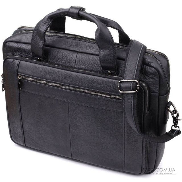 Портфель для мужчин из натуральной кожи Vintage 23042 Черный Портфель для мужчин из натуральной кожи Vintage 23042 Черный