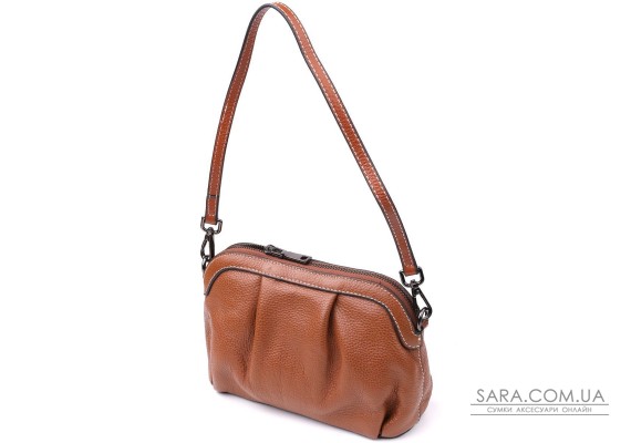 Жіноча сумка з драпіруванням з натуральної шкіри Vintage 22895