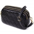 Сумка з натуральної шкіри з трьома відділеннями для жінок Vintage 22890 Чорний
