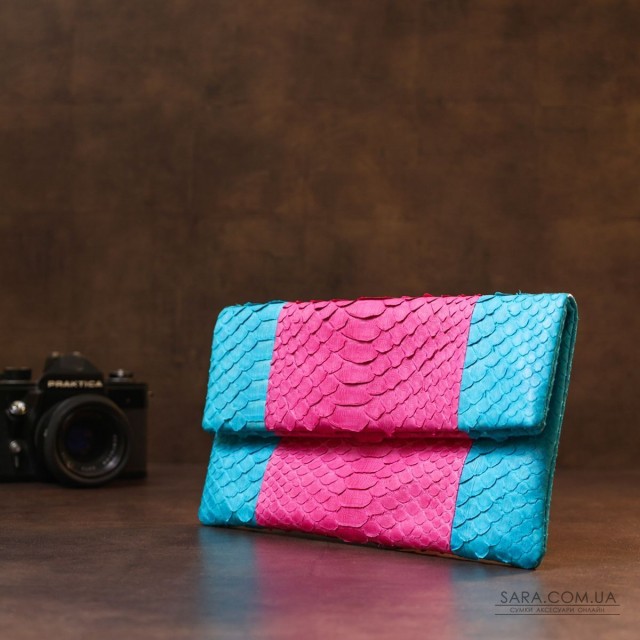 Яскравий жіночий клатч Snake Leather sale_14993 Рожевий Яскравий жіночий клатч Snake Leather sale_14993 Рожевий