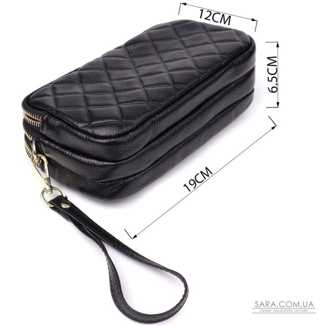 Сумка з натуральної шкіри з трьома відділеннями для жінок Vintage 22890 Чорний Сумка з натуральної шкіри з трьома відділеннями для жінок Vintage 22890 Чорний