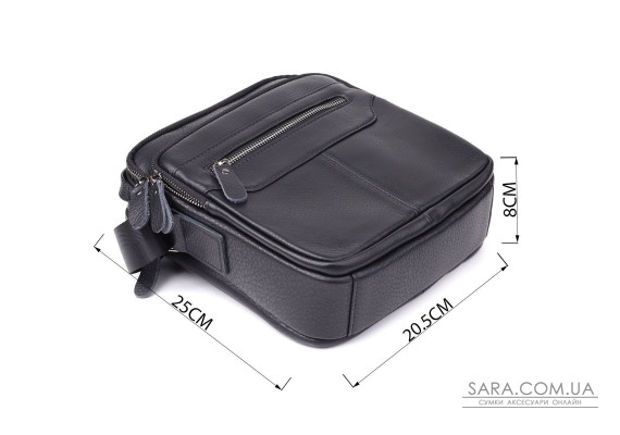 Вертикальна чоловіча сумка з натуральної шкіри Vintage 22967 Чорний Вертикальна чоловіча сумка з натуральної шкіри Vintage 22967 Чорний