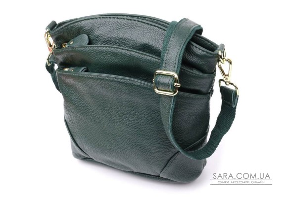 Компактна жіноча сумка з натуральної шкіри sale_15120 Vintage Зелений