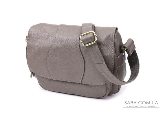 Сумка з натуральної шкіри для стильних жінок Vintage 22974 Сірий
