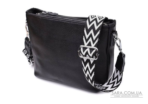 Жіноча сумка на плече з якісної натуральної шкіри Vintage 22914 Чорний