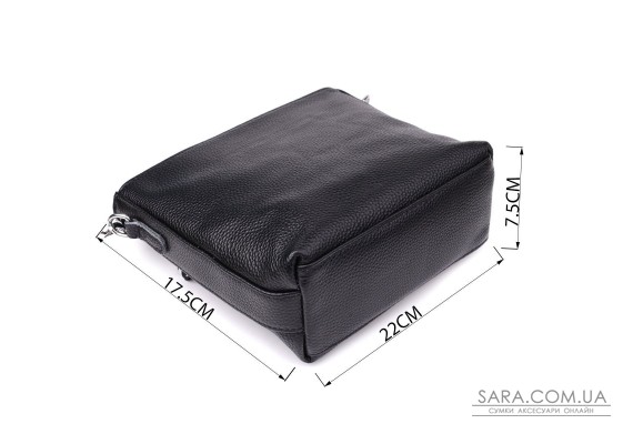 Жіноча сумка на плече з якісної натуральної шкіри Vintage 22914 Чорний
