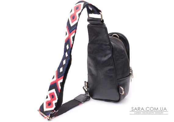 Жіночий слінг сумка через плече з екошкіри Vintage sale_15117 Чорний