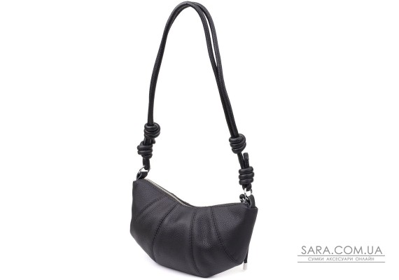 Женская полукруглая сумка из натуральной кожи Vintage 22932 Черный