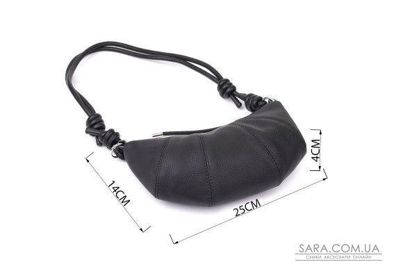 Женская полукруглая сумка из натуральной кожи Vintage 22932 Черный